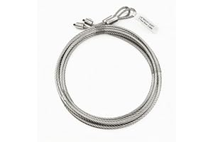 Garage Door Torsion Spring Cable & Wire, 8.6ft x 1/8" Diameter Heavy Duty 7x7 Strand Zinc Coated Lift Cable, Galvanized Repla