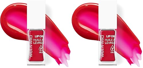 wet n wild Lip Oil - Lightweight, Non-Sticky, Hydrating & Nourishing Formula with Marula & Jojoba Oils, Vegan & Cruelty-Free - Heart Rate (Pack of 2)