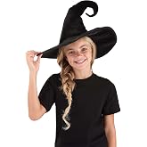 Fun Costumes Deluxe Kid's Witch Hat Black Velvet Costume Accessory for Children Dress Up Parties Standard