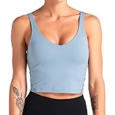 Dragon Fit Sports Bra for Women Longline Padded Bra Yoga Crop Tank Tops Fitness Workout Running Top