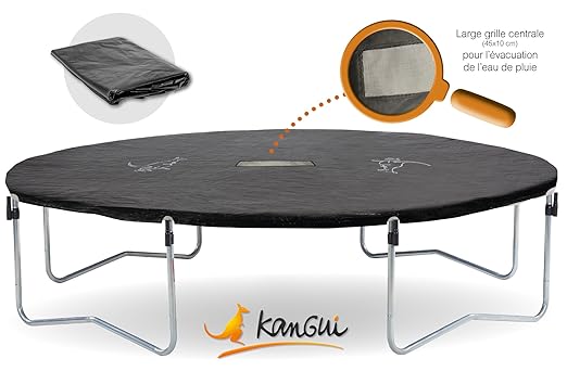 Kangui - Couverture de propreté pour trampoline Famili 360 en PVC noir