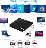 BUNUD USB 3.0 Type C External CD DVD Drive RW Reader Burner SD TF USB Hub Laptop view 6