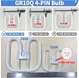 Liuyife GR10Q 4-Pin 16W CFL Lamp 13.3cm Square 3500K Non-Dimmable view 4