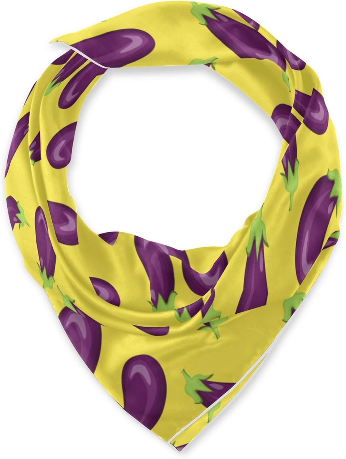 Women's 35" Square Stain Silk Like Hair Wrapping Scarves Night Sleeping Head Scarf, Aubergine