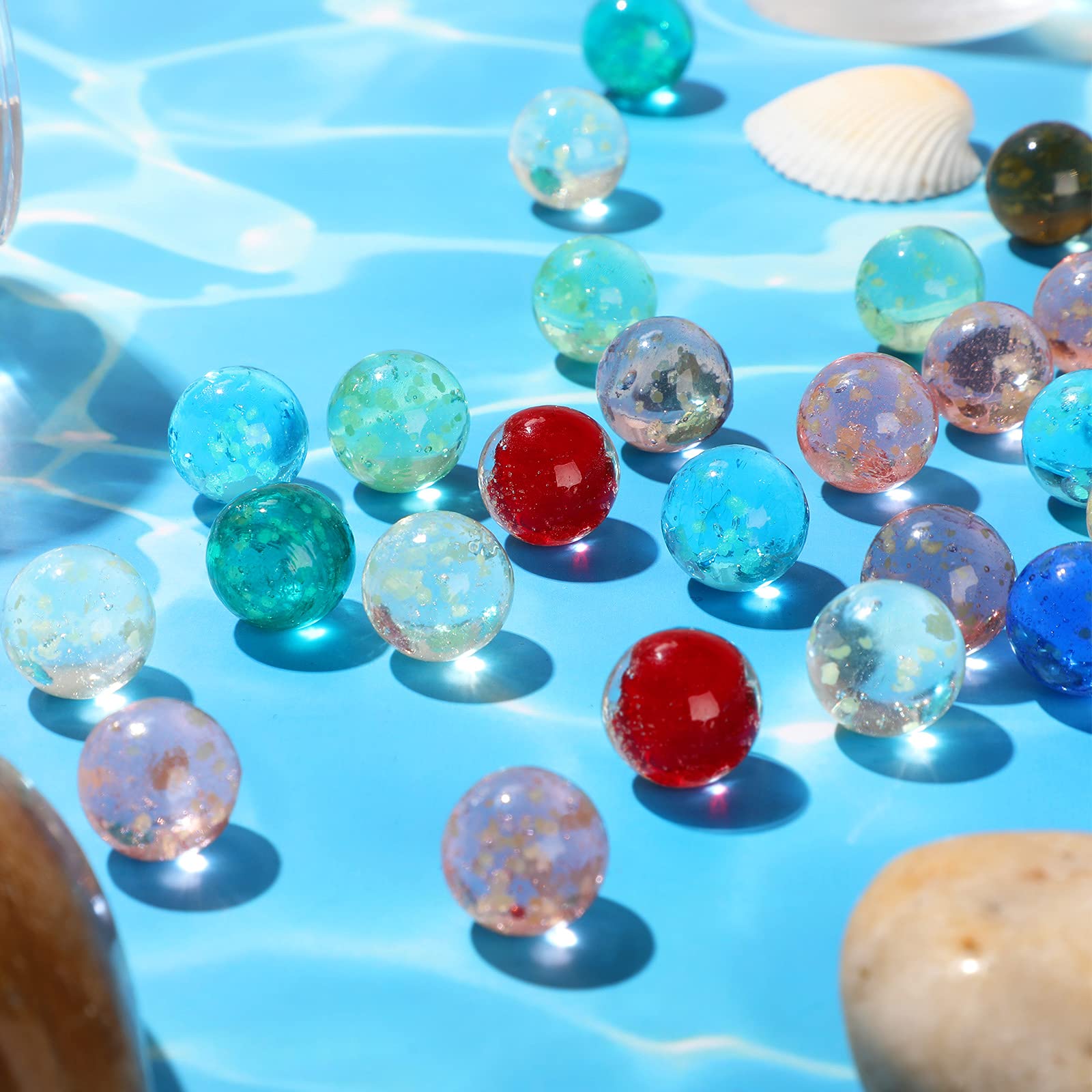 Skylety 20 Pieces Large Marbles Glowing in The Dark, Marbles Bulk Luminous Colorful Handmade for Kids Science Toys Games DIY Decoration(20 mm)