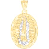 Jewels By Lux 14kt Two-tone Gold Womens Guadalupe Religious Charm Pendant