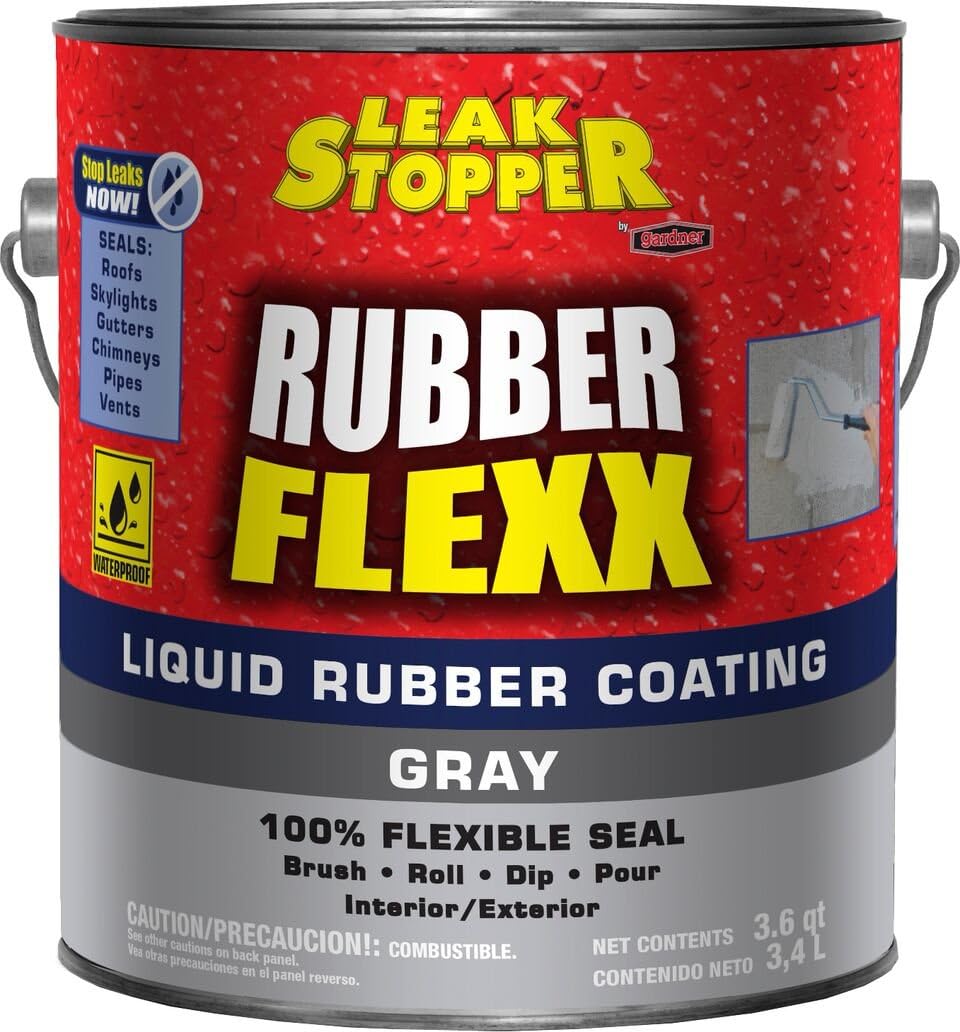 Rubber Flexx Liquid Rubber Coating Gray 1 Gallon Home