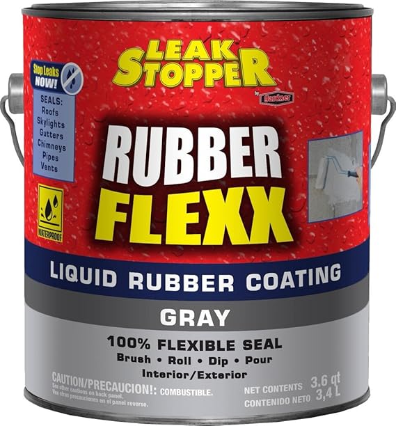 Rubber Flexx Liquid Rubber Coating Gray 1 Gallon Home