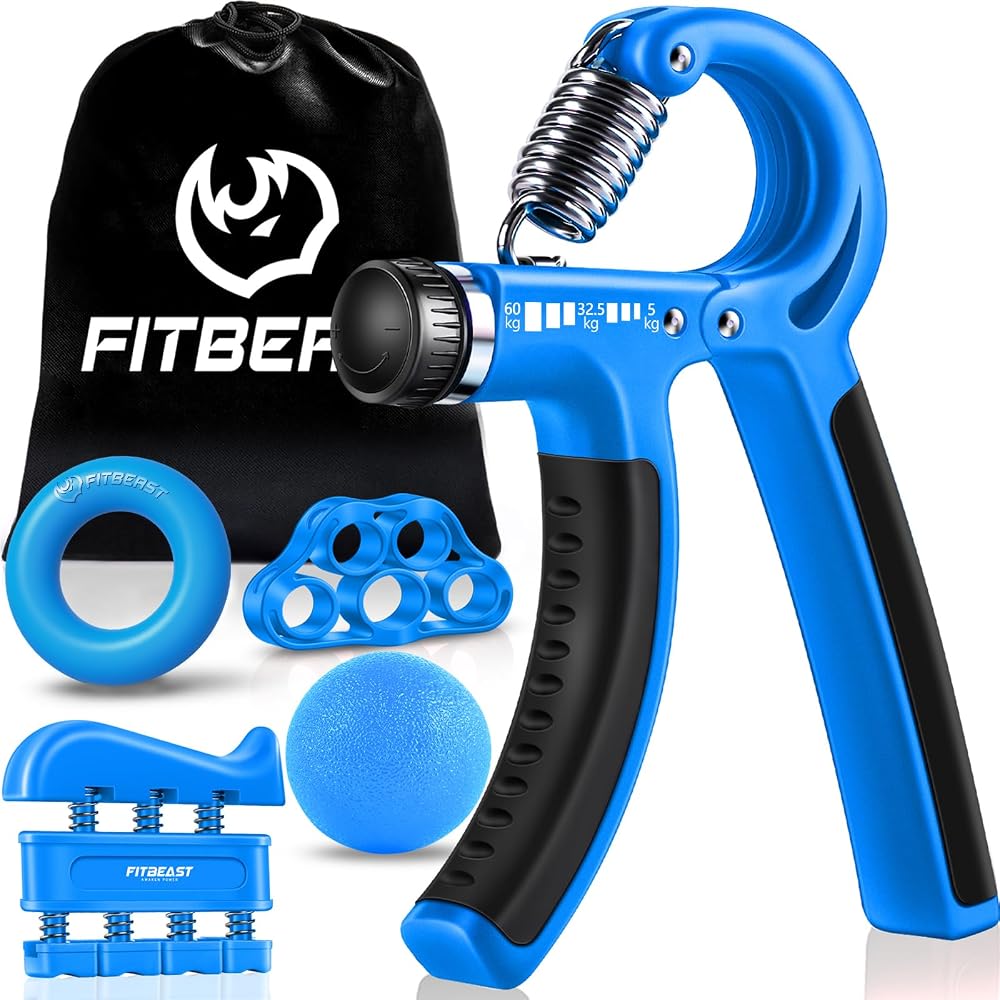 FitBeast Grip Strengthener 5 Pack Adjustable Resistance Forearm Hand Grips