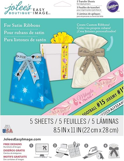 Amazon Com Jolees Easy Image Transfer Sheets 8 5 Inch By 11 Inch Ribbon 5 Pack