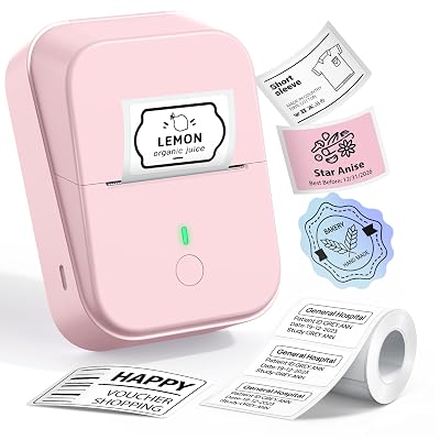 ETIKEZ PM260 Label Maker Machine, 2 Inch Label Maker Bluetooth Label Printer, Inkless Portable Labeler with Smart AI APP for Home, Kitchen, School, Office Organization, Pink