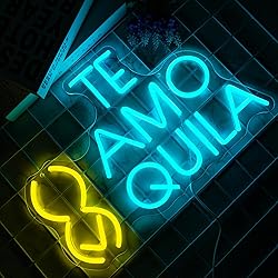 NINSNINT Teamo Tequila Neon Sign, Letter Neon Signs