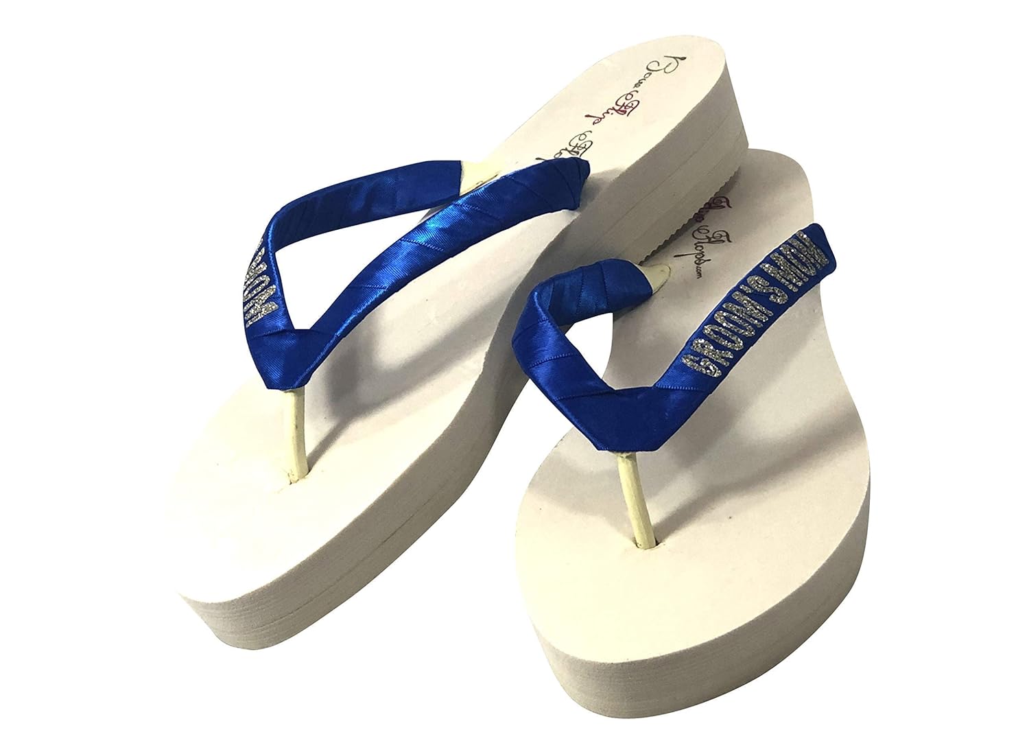 blue glitter flip flops