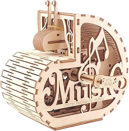 Amazon 木製ミュージックカタツムリオルゴール立体クリエイティブジグソーパズル手作り3dジグソーパズルおもちゃ 木製機械式トランスミッションモデル環境保護素材木材繊細で均一な色 論理的思考と実用能力を発揮絶妙な収納ボックスオルゴール手作りおもちゃ