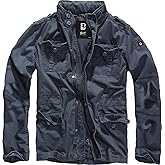 Brandit Individual WEAR Men's Stylish Weatherproof Active Everyday Outdoor Field Jacket with Stand-up Collar & Concealed Hood, Indigo, Small