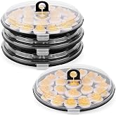 HANSGO Deviled Egg Containers with Lid, 3 PCS Deviled Egg Platter Carrier | Deviled Egg Trays with 66 Slots for Party, Home Kitchen, Easter, Thanksgiving and Other Festival, Black