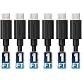 SABRENT [6-Pack 22AWG Premium 1ft Micro USB Cables High Speed USB 2.0 A Male to Micro B Sync and Charge Cables [Black] (CB-UM61)