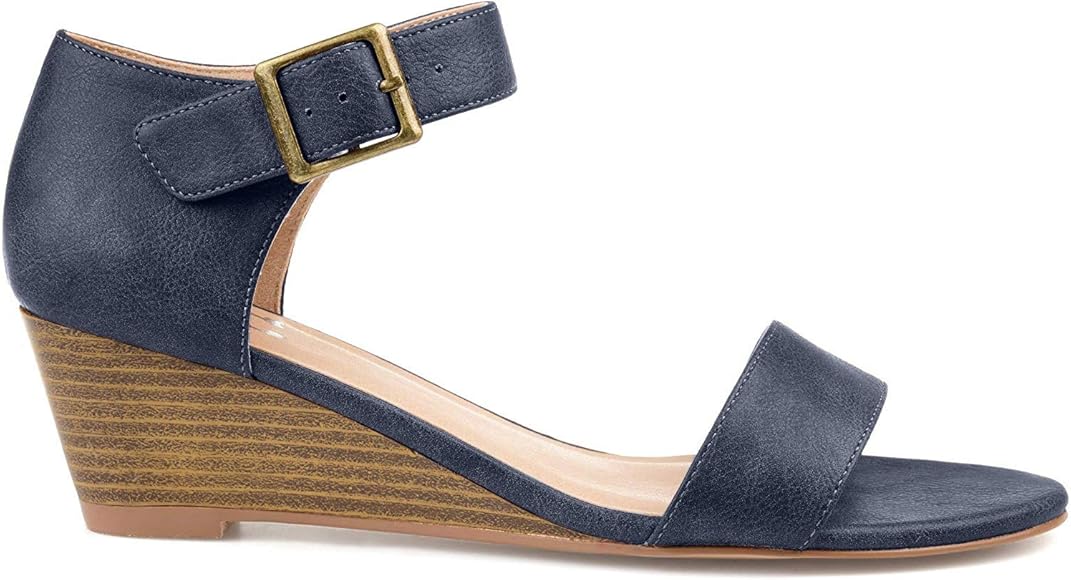 navy wedges open toe