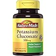 Nature Made Potassium Gluconate 550 mg, Dietary Supplement for Heart Health Support, 100 Count (Pack of 3)