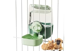 RMNHPTK 35oz Rabbit Water Bottle, Pet Hanging Automatic Water Dispenser for Small Animal Ferret Guinea Pig Chinchilla Dog Cat (Cage Grid Spacing 1.1''-2.1'') (Green)