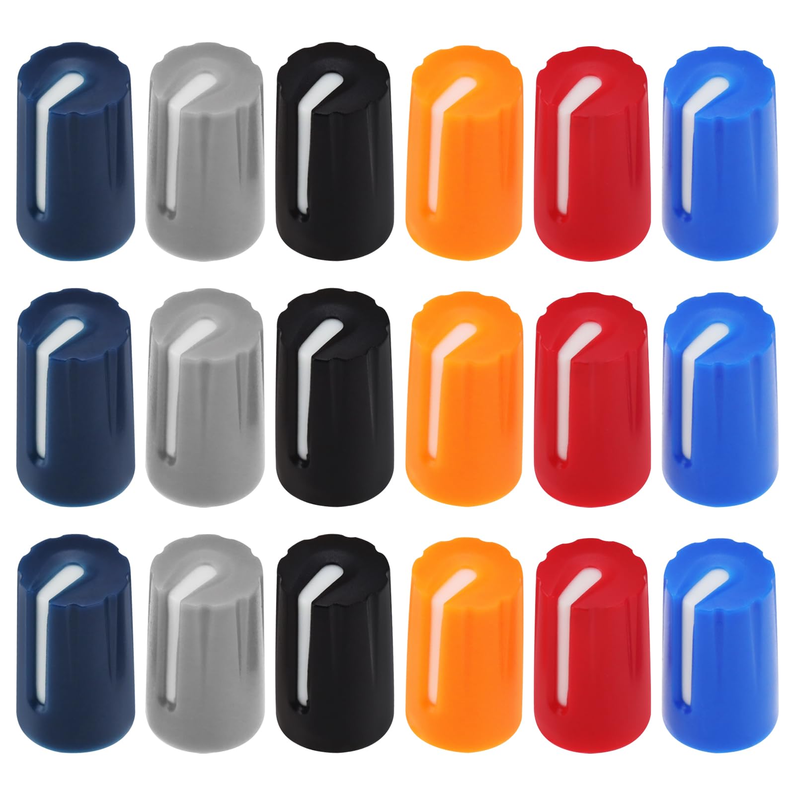 ECSiNG 30pcs Potentiometer Control Knob 6mm D270 Mixer Knobs Rotary Knob for Electric Guitar Amplifier Stereo Systems Bass Volume Tone, Mixed Colour