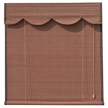 Bambusrollo Holzerne Schatten Jalousien Helle Filterrollos Mit Volant Ideal Fur Garten Patio Pavillon Teehaus Kaffeefarbe Size W90cm X H220cm Amazon De Kuche Haushalt