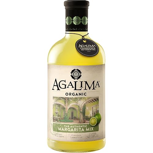 Agalima Organic Authenic Margarita Drink Mix, All Natural, 1 Liter Glass Bottle, Individually Boxed