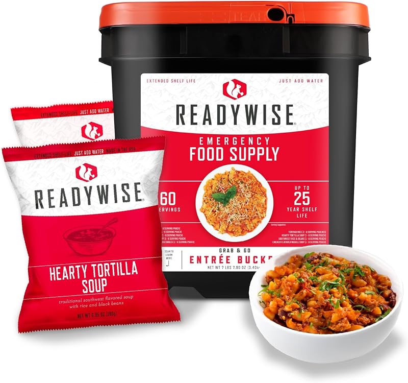 ReadyWise 60 Servings Lunch Dinner Grab & Go Freeze Dried Emergency Food