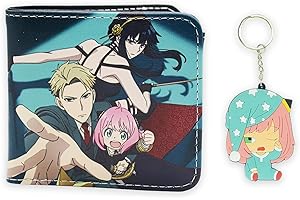 HOLYMID Kawaii Wallet with A Keychain, ID Card Holder Purse Pouch, PU Wallet Durable Card Holder Credit Card Holder Money Bag for Students Teens Girls Boys