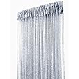 ave split Decorative Door String Curtain Wall Panel Fringe Window Room Divider Blind Divider Tassel Screen Home 100cm*200cm (Silver18)