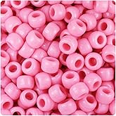 BeadTin Baby Pink Opaque 9mm Barrel Pony Beads (500pcs)