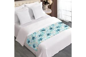 ZFRXIGN Sea Turtle Bed Runners & Scarves Twin Size Bedding Set Decorative Bed Scarf for Home Hotel Bed End Blanket Rug Kitchen Table Runner Ocean Theme Bed Runner Blue