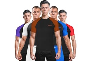 Exxact Sports Mens BJJ Rash Guard Jiu Jitsu Short Sleeve, Ranked Compression No Gi Jiu Jitsu Rash Guard Men for MMA Wrestling