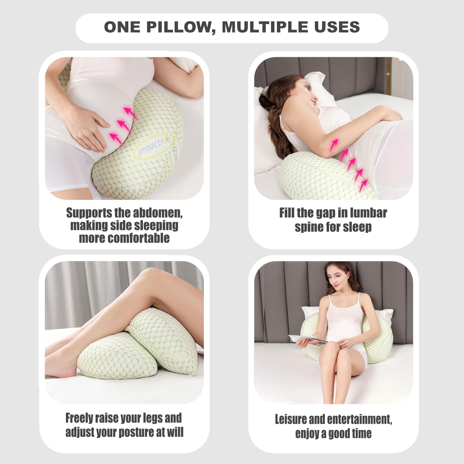 YZCCtixi Pregnancy Pillow for Women - Maternity Pillow for Back Pain Relief & Full Body Support, Soft Sleeping Pillow with Removable Cover for Side Sleepers and Pregnancy