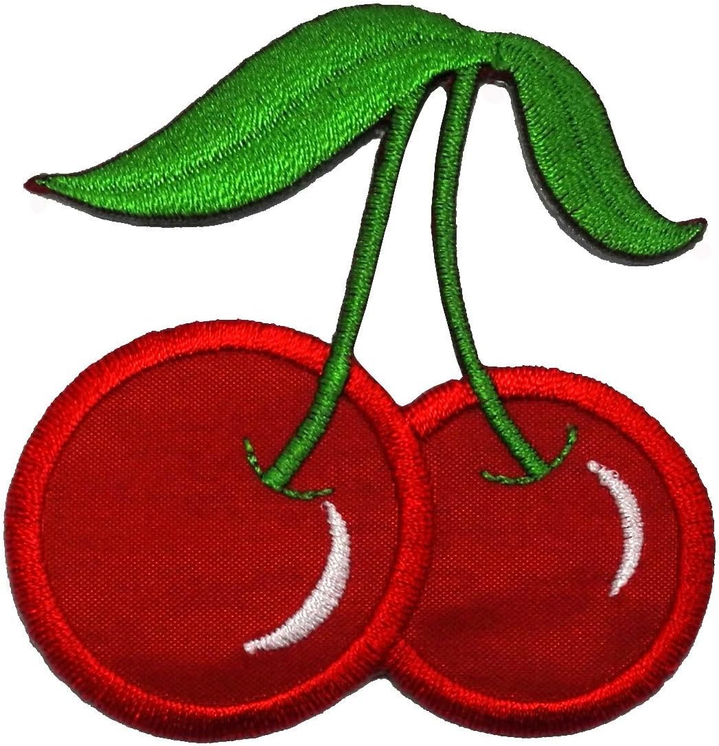 Amazon Com Hho Cute Red Cherries Cartoon Patch Embroidered Diy Patches Cute Applique Sew Iron On Kids Craft Patch For Bags Jackets Jeans Clothes
