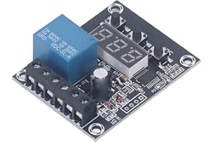WALFRONT Voltage Relay Module DC 0‑99.9V 12A ON Off Upper Lower Limit Detection Battery Discharge Timing Module Discharge Control Over Voltage Protect (12V)