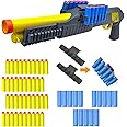 AGM MASTECH Toy Gun Models Foam Blasters Soft Bullet Shotgun, Empty Shell Ejecting Design, Perfect for Indoor and Outdoor Play. with 15 Shells 40 Soft Darts 2 Ammunition Racks.