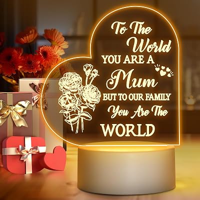 Winzwon Night Light Acrylic Lamp For Mum Personalised Gift