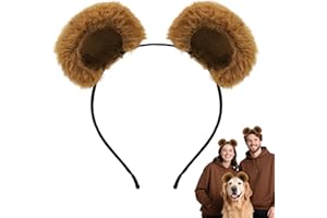 Voiiake Bear or Chipmunk Ears Headband Brown, Cute Care Hairband for Bear Costume, Animal Ear Head Wear for Makeup Washing Face Halloween Cosplay Dress up Costume Adults Women Gift