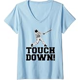 Women's Baseball Touchdown funny Sarcastic Baseball Touchdown V-Neck T-Shirt