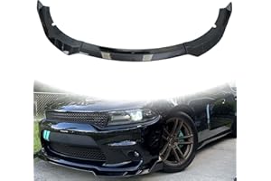 KETAI Front Bumper Lip Compatible with 2015-2023 Dodge Charger SRT Sport-R Style ABS Gloss Black AMPP Front Splitter Lower Protector Front Air Dam Chin Spoiler Splitter