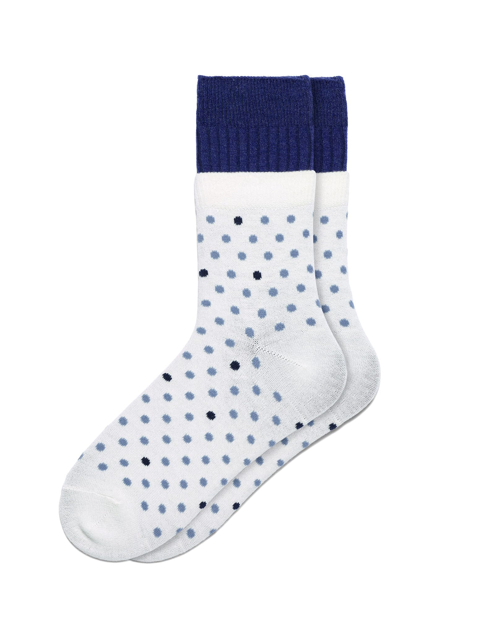 Photo 1 of HUE Women's Crew and Demi Crew Boot Sock Pack, 2 in 1 Layered Sock Pack, Dots/Navy, One Size