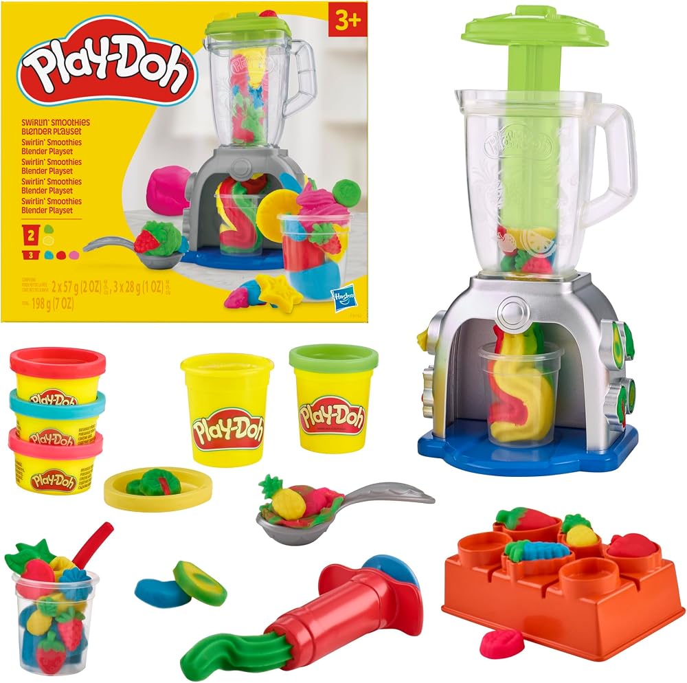 Play-Doh Swirlin' Smoothies Toy Blender Playset 3 Plus Non-Toxic