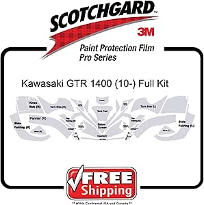 Amazon Com Kit For Kawasaki Gtr 1400 Zg 10 Up 3m 948 Pro Series Scotchgard Paint Protection Automotive