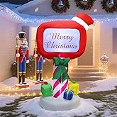 Juegoal Christmas Inflatables Decorations Outdoor, 6FT Inflatable Xmas Mailbox with Built-in LED Lights, Lighted Blow Up Letters to Santa Mail Box, for Holiday Winter Lawn Yard Garden Decor