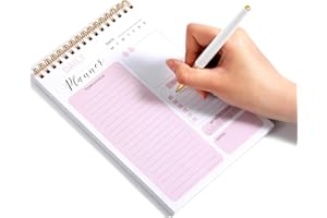 YOMENT To Do List Notepad Daily Planner Notepad 52 Easy Tear-Off Sheets Spring Bound Daily 5.5" x 8" To Do List Check List Notepad Planning Pad for Work Office Home,Pink