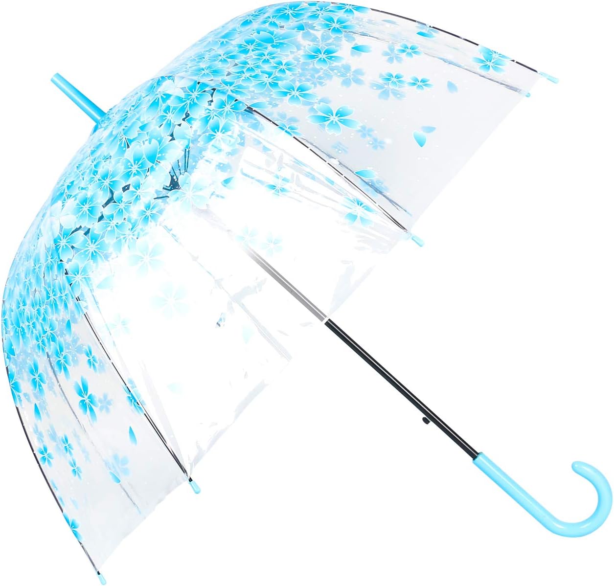 Lanker Transparent Umbrella, Clear Bubble Dome Birdcage Stick Umbrella