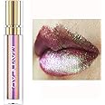 Maydear Chameleon Lipstick, High Pigmented Chrome Lipstick for Women Metallic Shine Lip Gloss, Full-Coverage Multichrome Lipstick Long Lasting Rainbow Lip Makeup, Fuchsia Green(08)