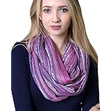 (15 Colors) Shimmer Sparkle Infinity Scarf, Women's Festival Bliss Lightweight Fashion Shawl