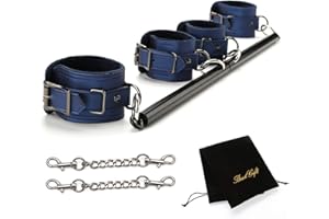 EXREIZST Adjustable Spreader Bar Set with 4 Adjustable Fur Straps Sports Training Fitness Gear Home Gyms